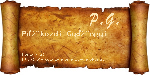 Pákozdi Gyöngyi névjegykártya